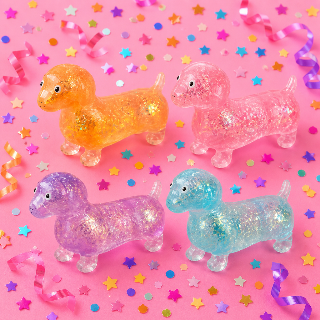 Glitter Weenie Dog Squishy - Pre Order - June 22-26 Shipment